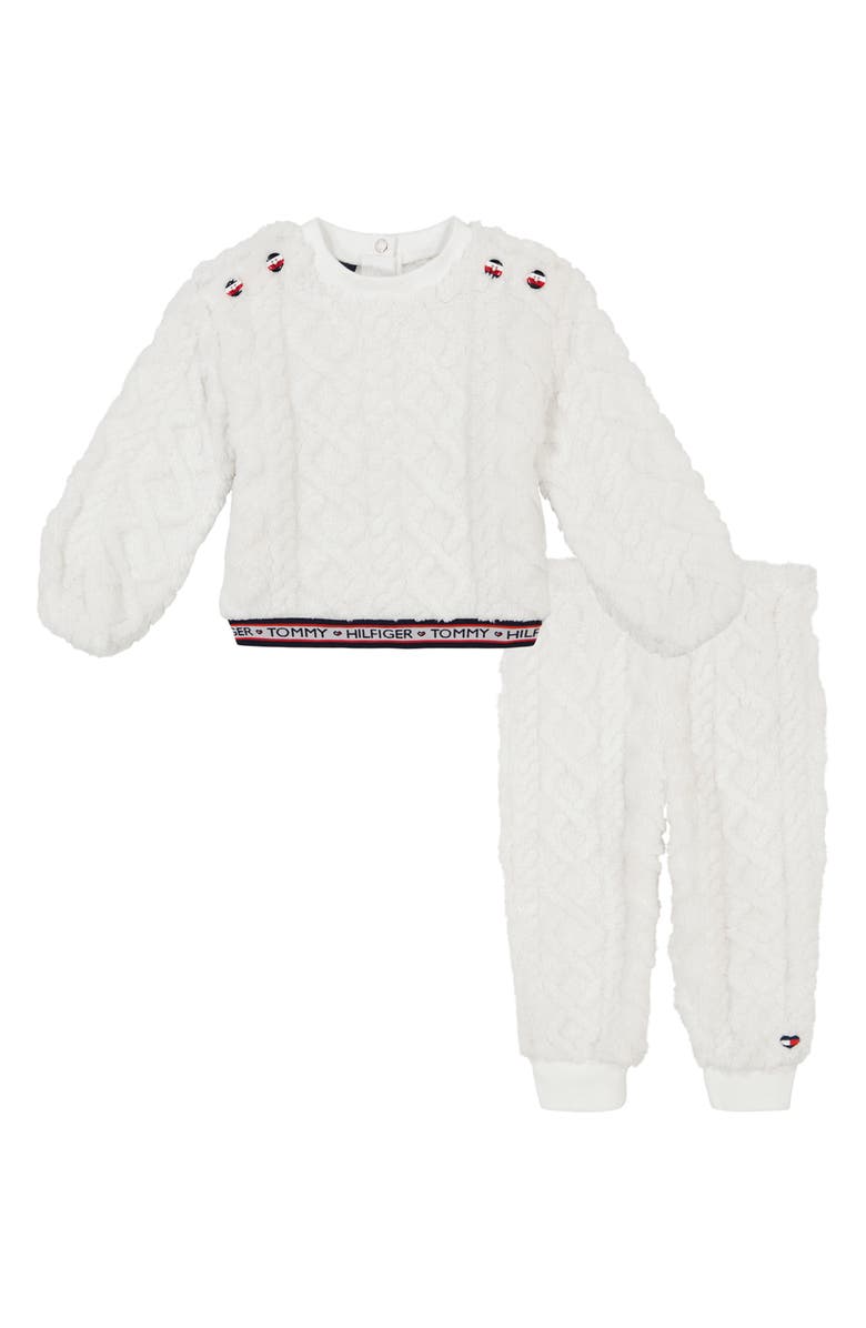 Tommy Hilfiger Faux Shearing Pullover & Joggers Set, Main, color, 