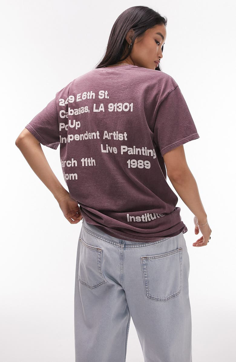 Topshop Oversize Graphic Tee, Alternate, color, 