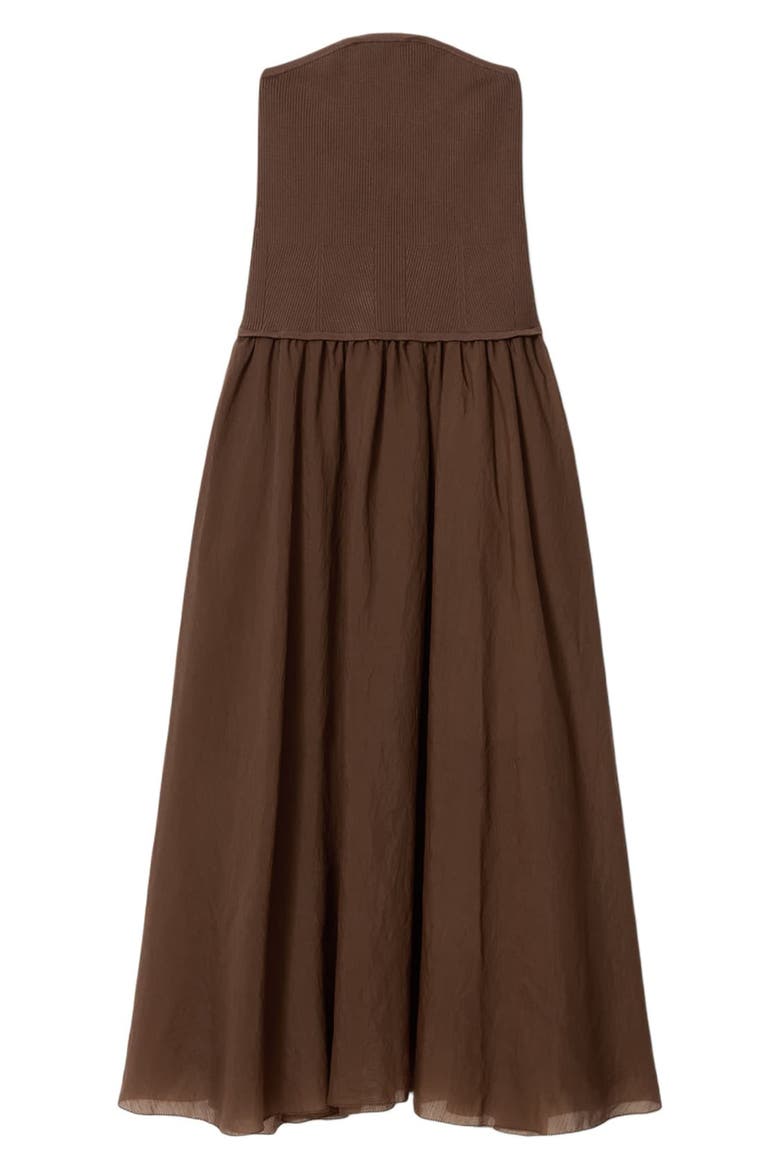 Tegan Strapless Dress, Alternate, color, PENNY BROWN