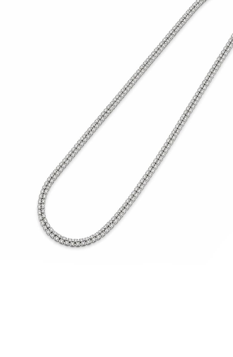 BEST SILVER Two Row Ice Chain Necklace, Alternate, color,