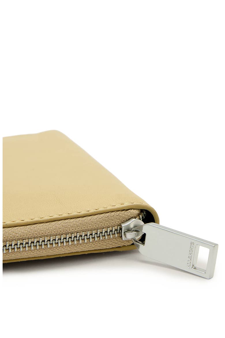 Lena Hex Leather Zip Wallet, Alternate, color, MELLOW YELLOW