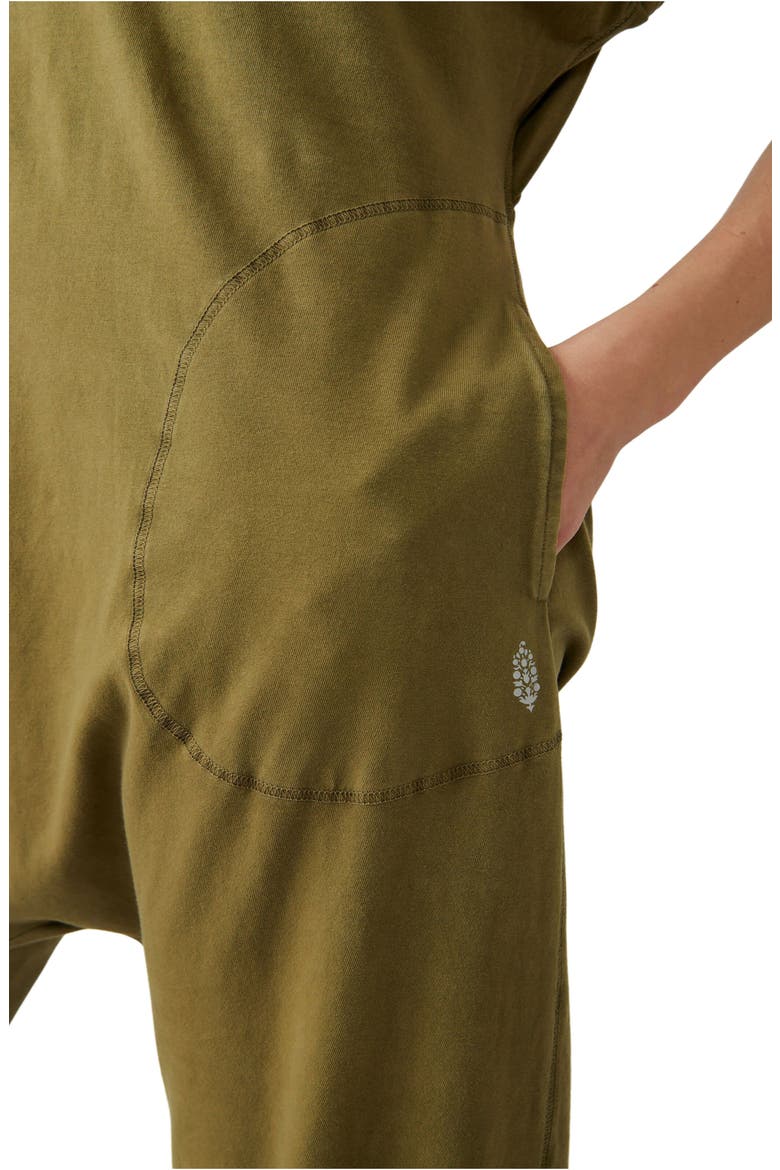 Free People FP Movement Hot Shot V-Neck Jumpsuit, Alternate, color, OREGANO
