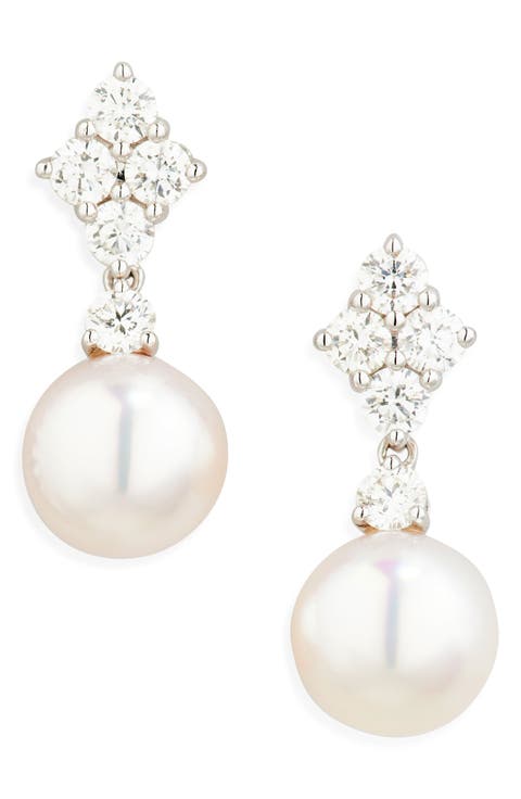 Akoya Pearl & Diamond Earrings