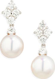 Mikimoto Akoya Pearl & Diamond Earrings