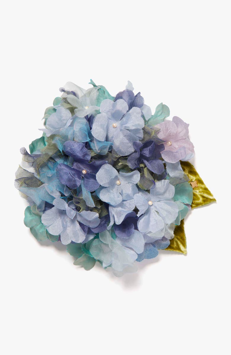 Helena Simon The Blue Hydrangea Floral Brooch, Main, color, Blue