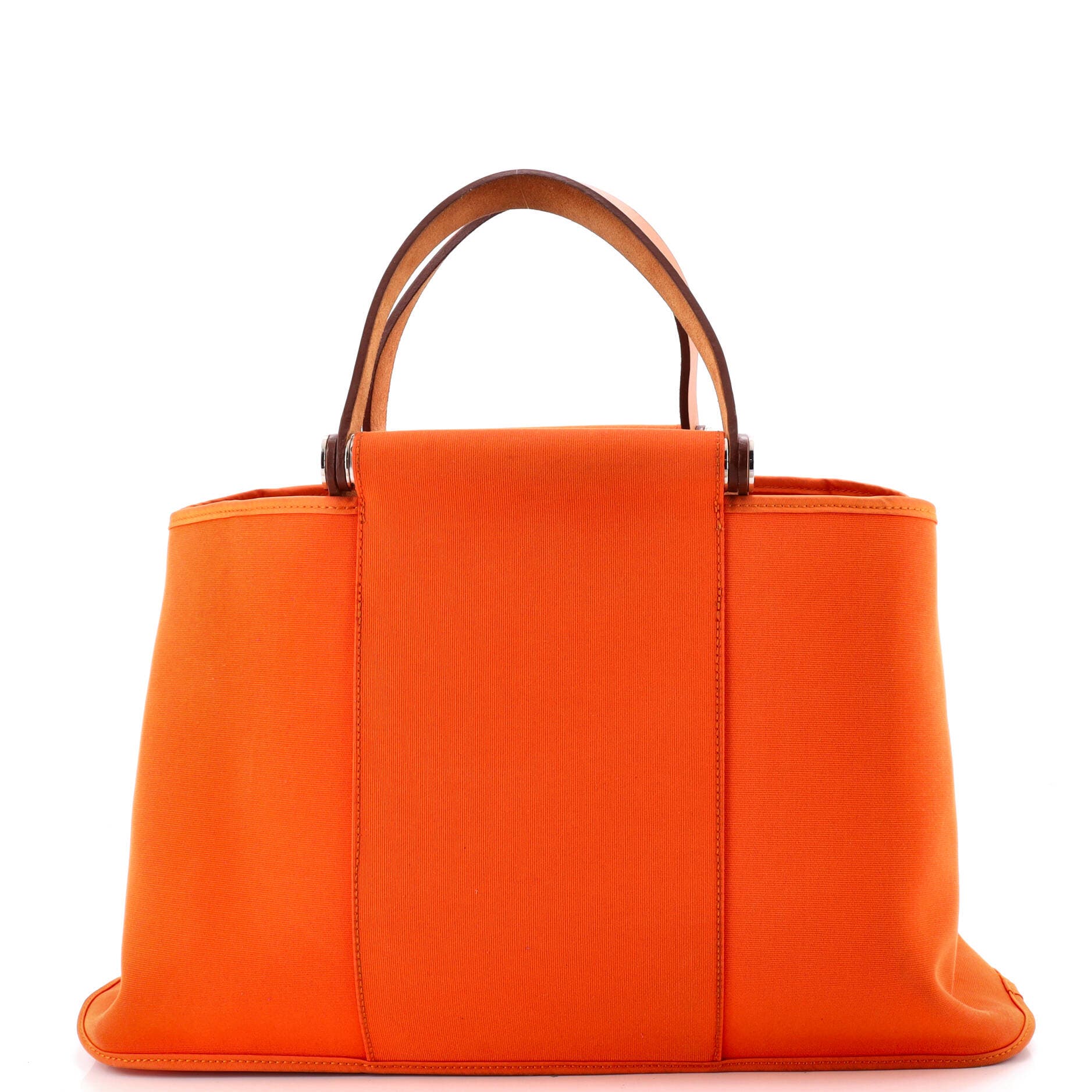 Pre-Owned Hermes Cabag Elan Toile and Leather 39, Main, color, Feu