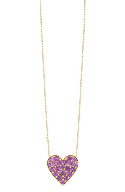 14K Gold Amethyst Heart Pendant Necklace (Nordstrom Exclusive)