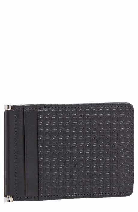 FERRAGAMO Salvatore Ferragamo Mini Gancini Leather Folding Card Case