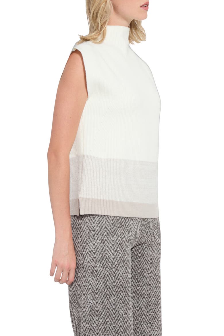 Margaret Relaxed Sleeveless Funnel Neck Sweater, Alternate, color, GRADIENT SNOW WHITE