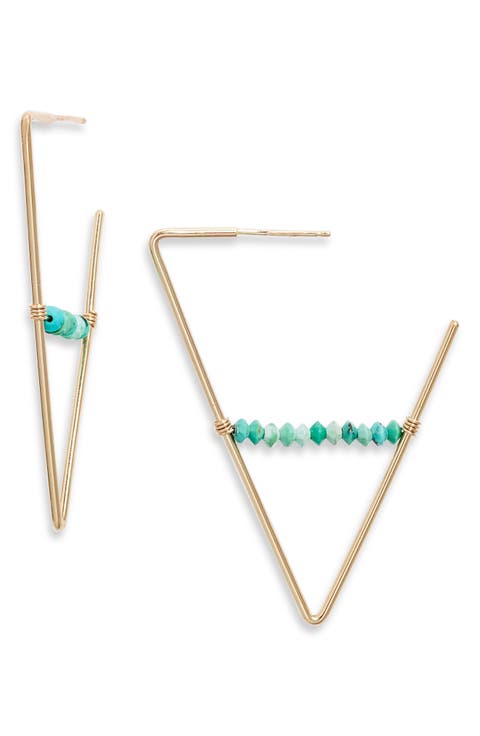 Geo Beaded Hoop Earrings