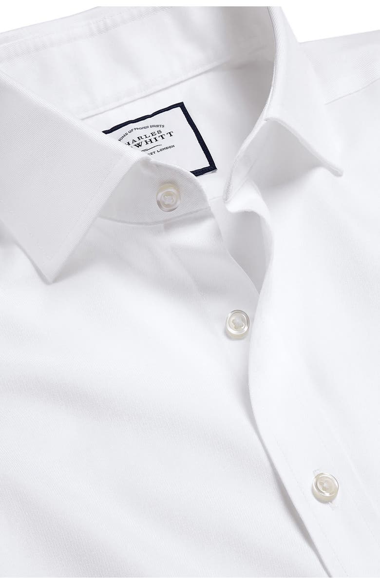 Charles Tyrwhitt Non-Iron Twill Cutaway Slim Fit Shirt Double Cuff, Alternate, color, White