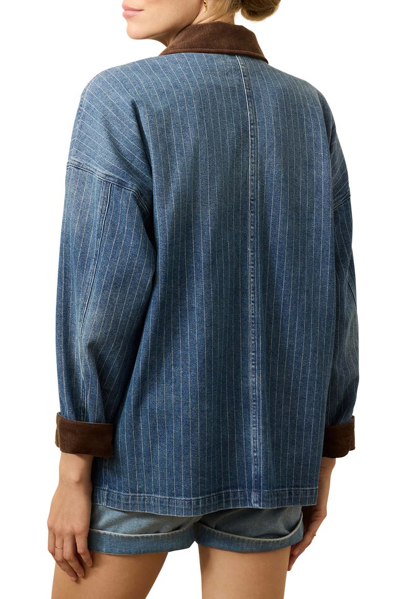 Sunwashed Denim Barn Jacket, Alternate, color, DUSK STRIPE WASH