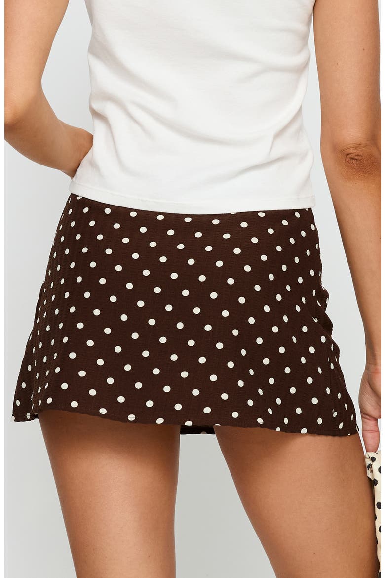 Tejano Polka Dot Miniskirt, Alternate, color, BROWN POLKA DOT