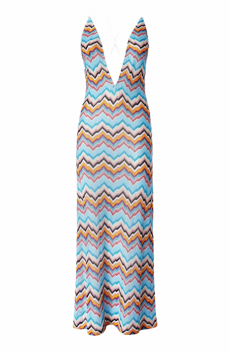 Missoni Long Cover-up With Open Back And Zig Zag Pattern, Alternate, color, Multicoloured