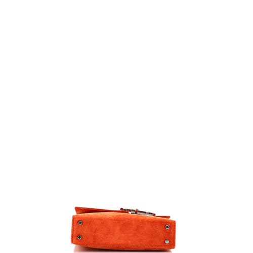 Pre-owned Hermes Hermes Verrou Chaine Bag Doblis Suede Mini In Brown