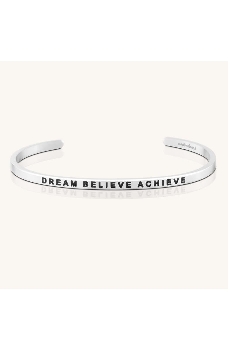 Mantra Dream Believe Achieve bracelet, Main, color, Silver