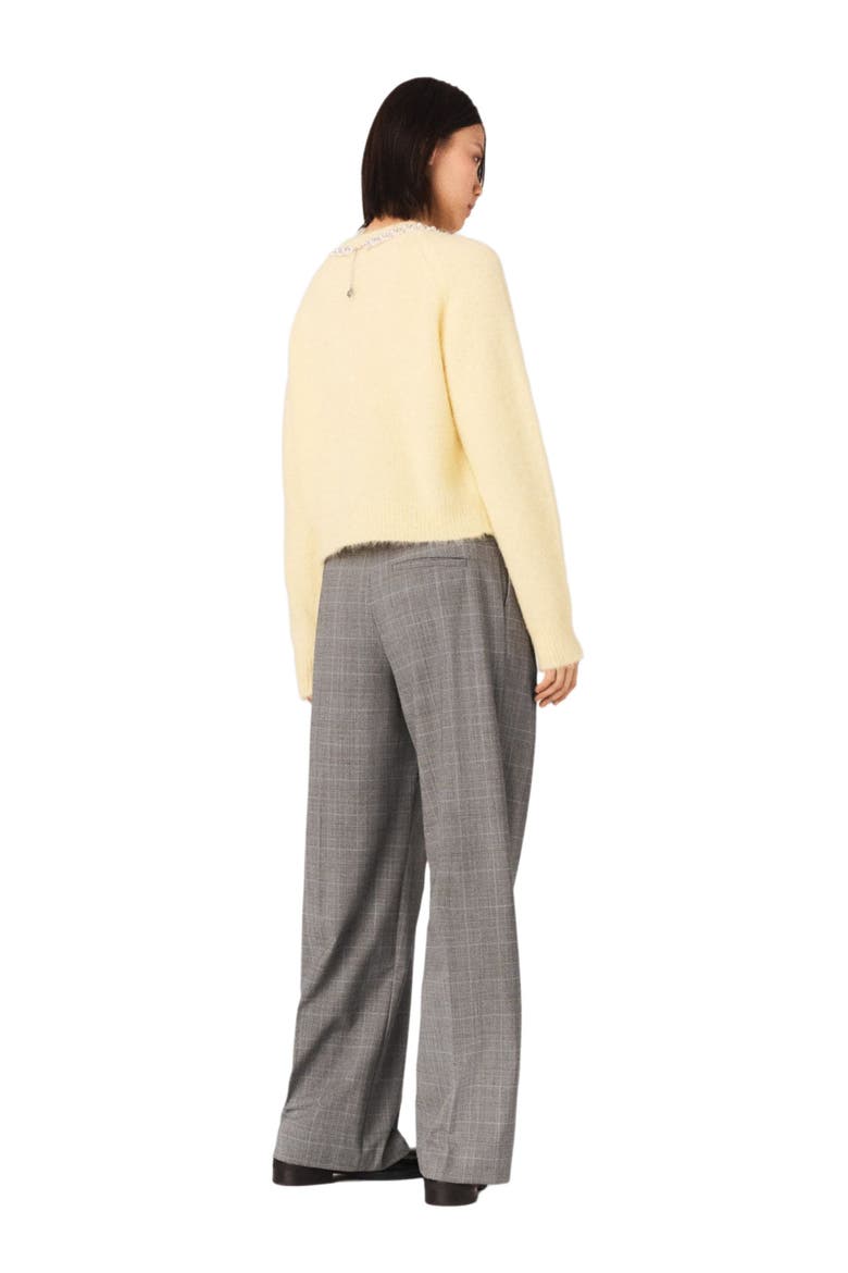 Removable jewel collar sweater, Alternate, color, Pale yellow