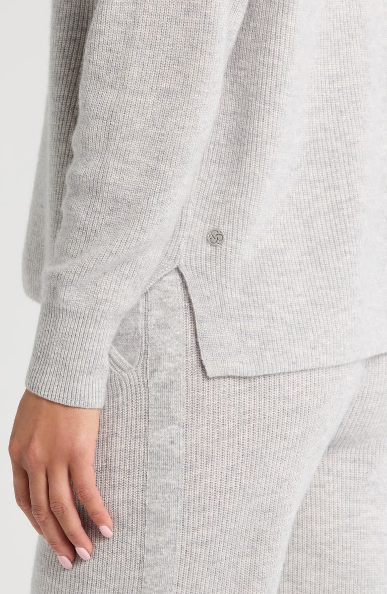 Zella Wool & Cashmere Rib Hoodie, Alternate, color, 