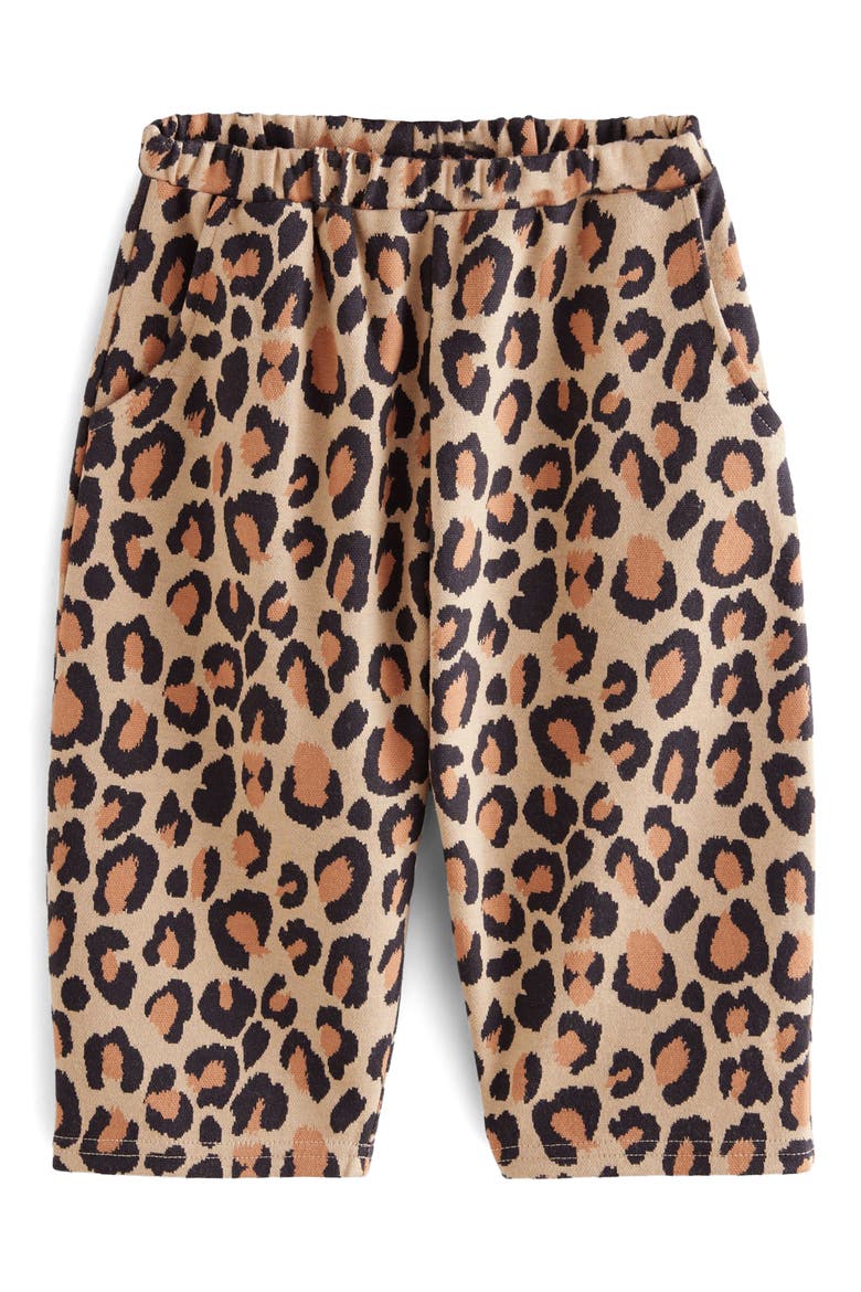 Kids' Leopard Print Barrel Pants, Main, color, BROWN MULTI