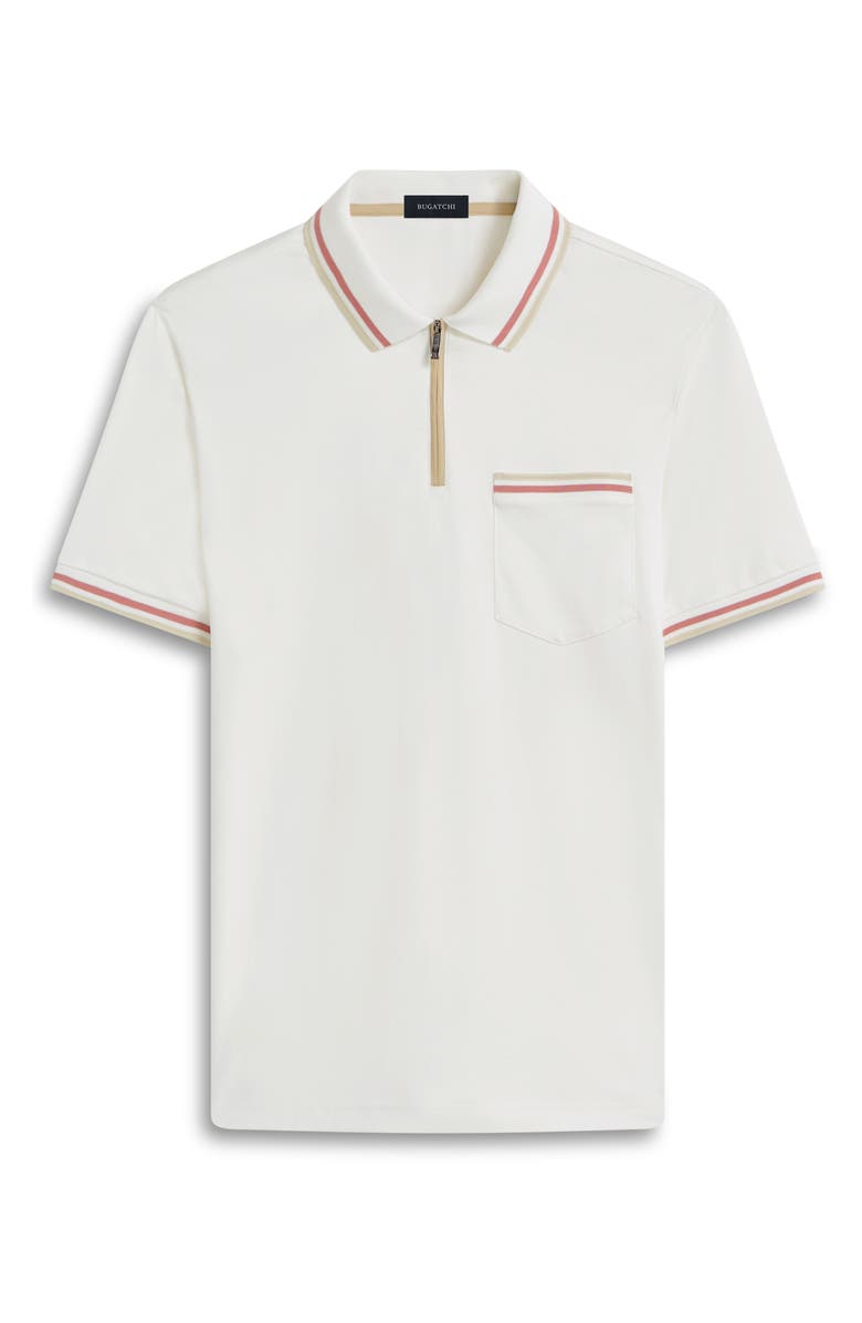 Bugatchi Quarter Zip Pocket Polo, Alternate, color, Chalk