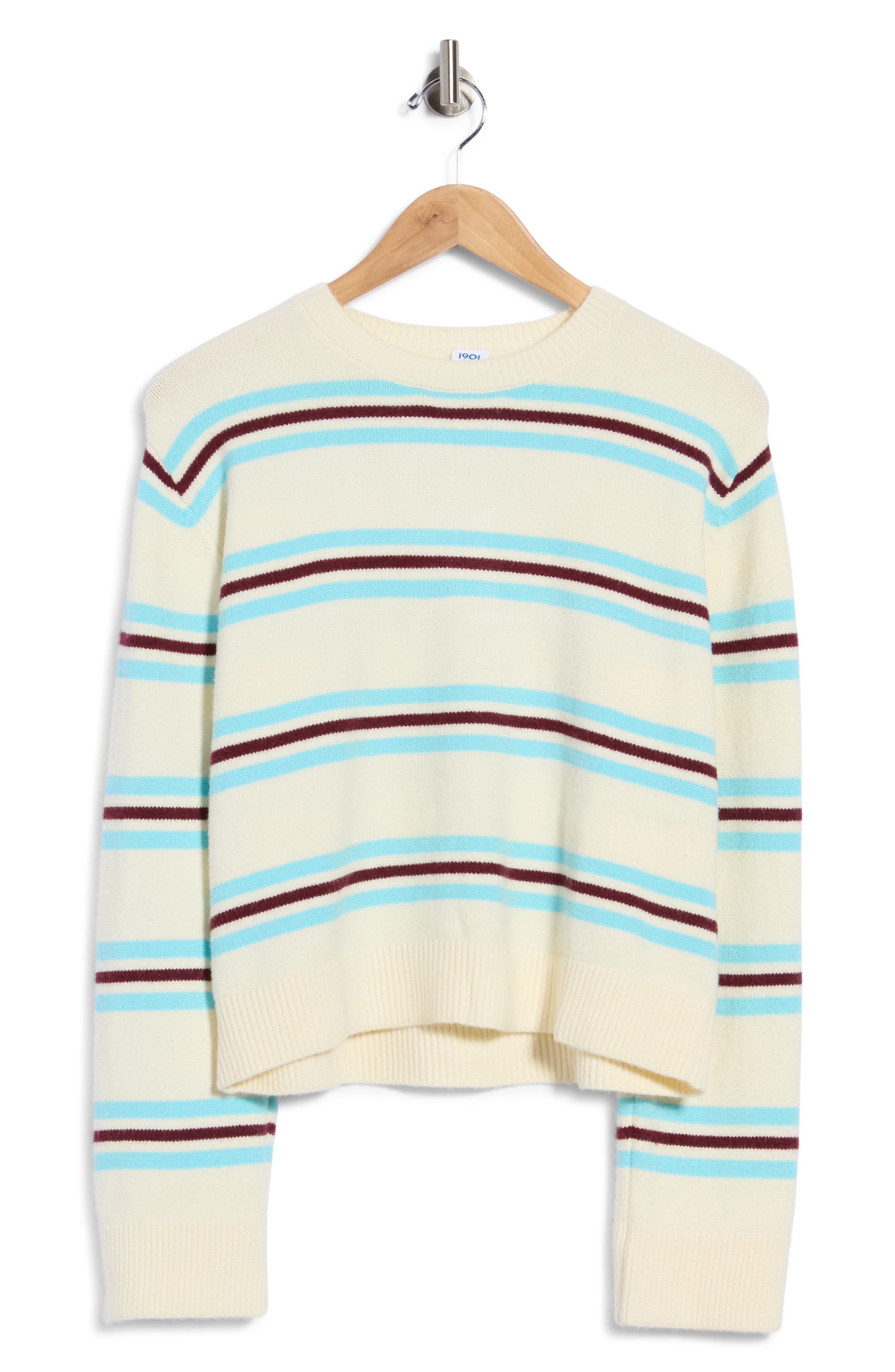 selected IVORY- BLUE ISLA TRIPLE STRIPE