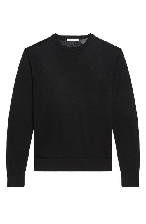 Helmut Lang Sheer Logo Linen Long Sleeve T-shirt In Black