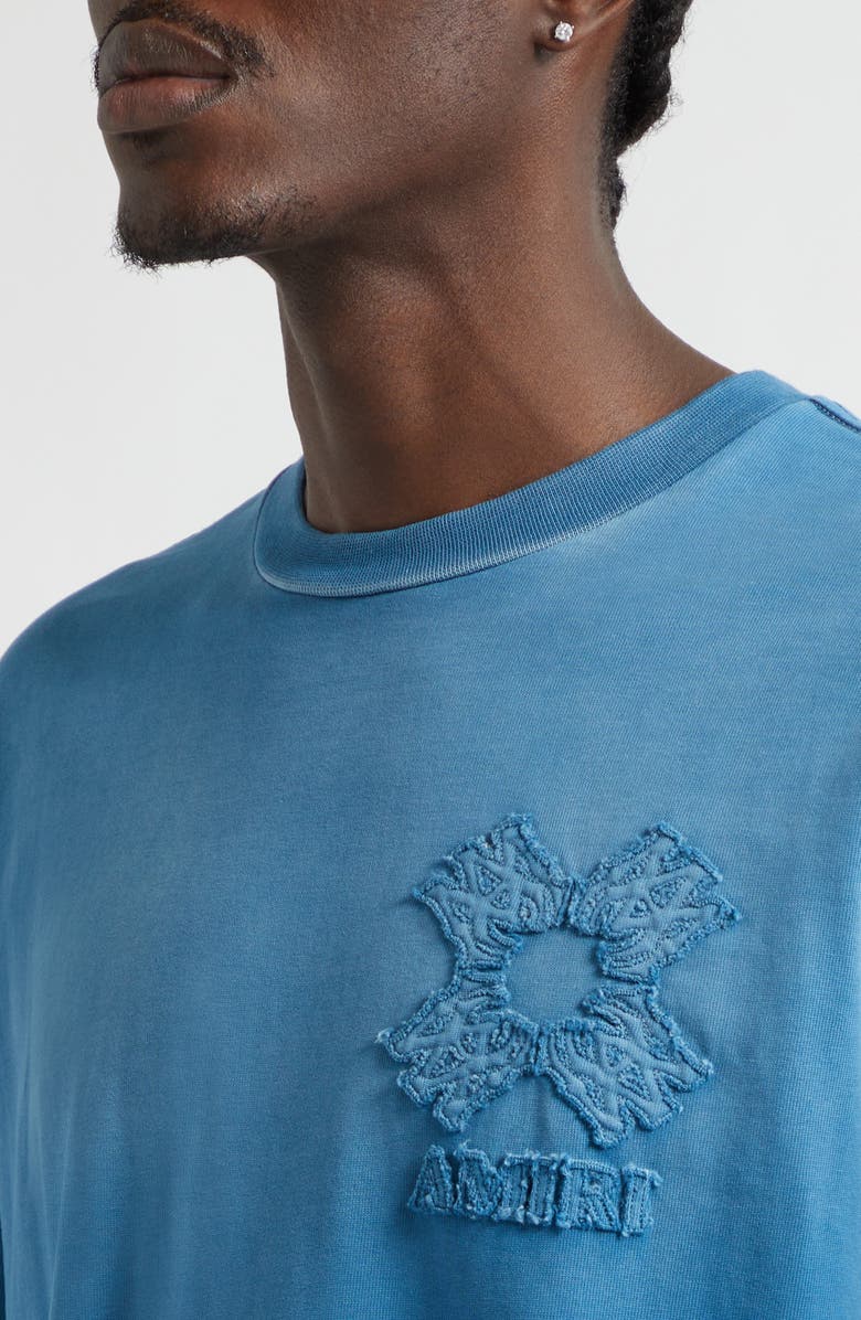 AMIRI Oversize MA Quad Appliqué T-Shirt, Alternate, color, Dark Indigo