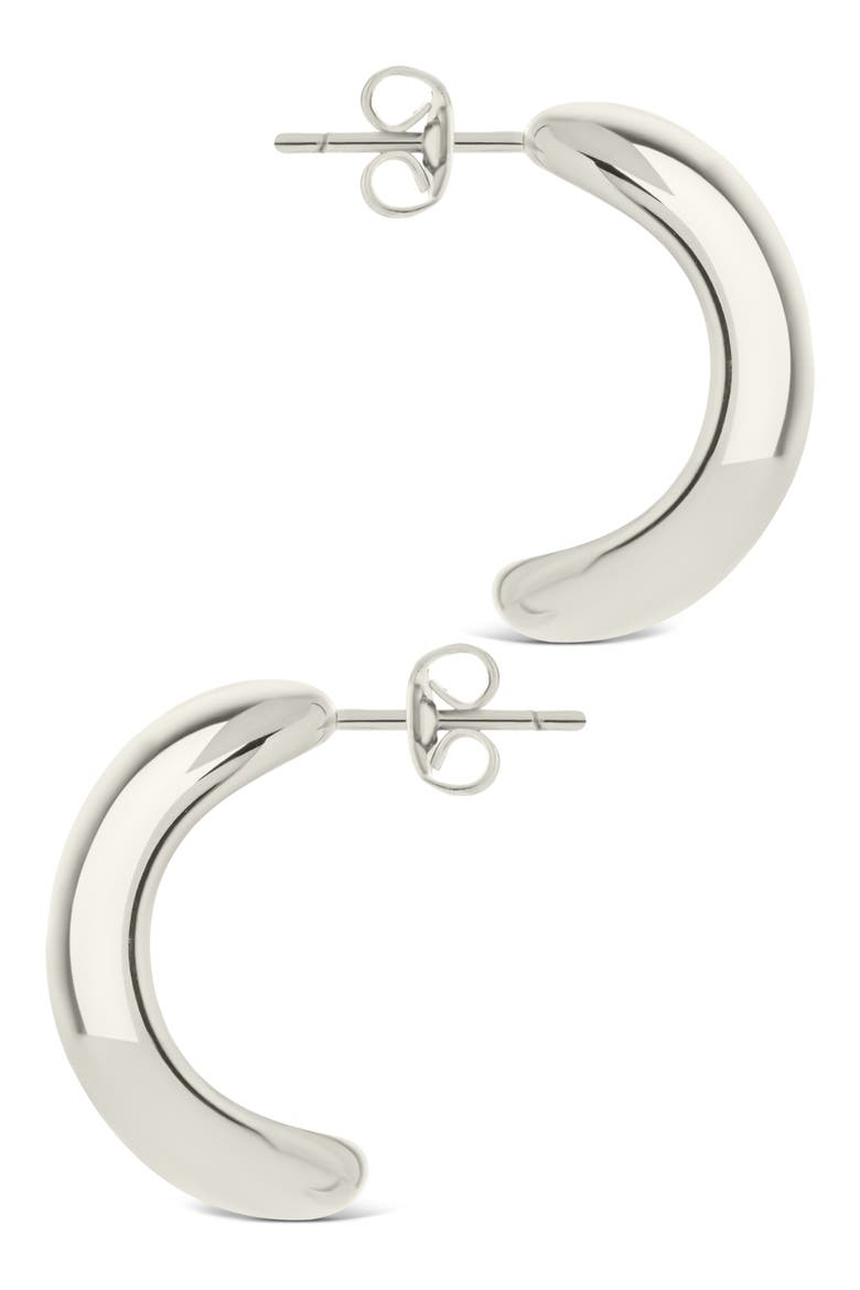 Noelle Half Hoop Earrings, Alternate, color, SILVER
