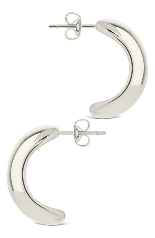Sterling Forever Noelle Half Hoop Earrings In Metallic