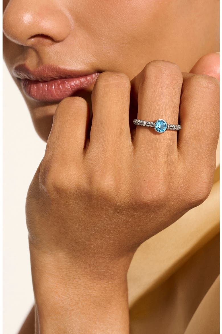 Heishi Sterling Silver Topaz Ring, Alternate, color, SILVER