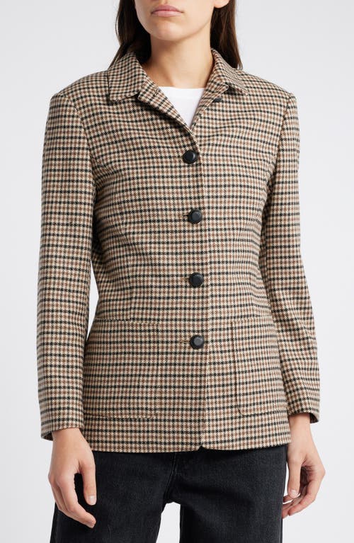 Rag & Bone Drew Houndstooth Blazer In Tan Multi