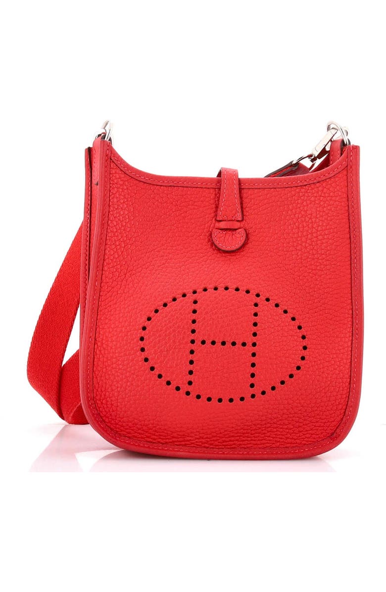 Pre-Owned Hermes Evelyne Bag Gen III Clemence TPM, Main, color, Rouge Casaque