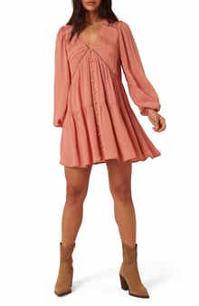 Nobody's Child Marley Long Sleeve Babydoll Minidress