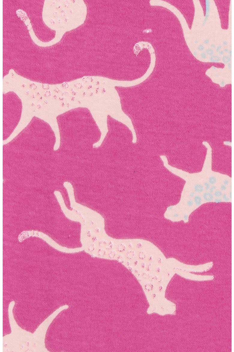 Kids' Fitted Two-Piece Pajamas, Alternate, color, PURPLE ORCHID WILD CATS