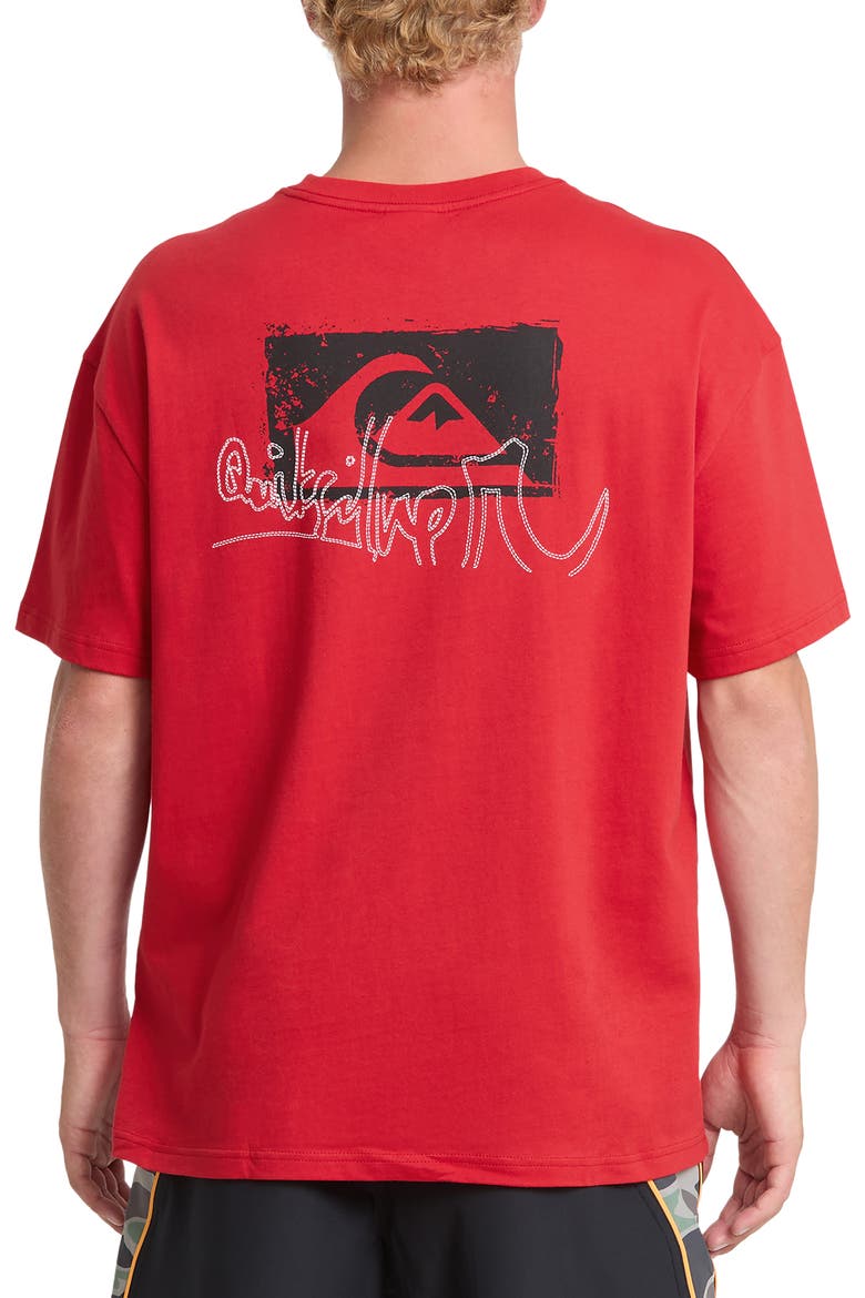 YG Impaired Embroidered Cotton Graphic T-Shirt, Alternate, color, SALSA