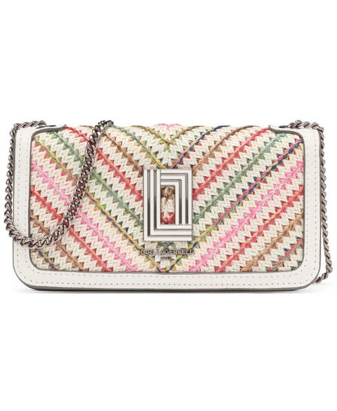 Kosette Chevron Raffia Shoulder Bag