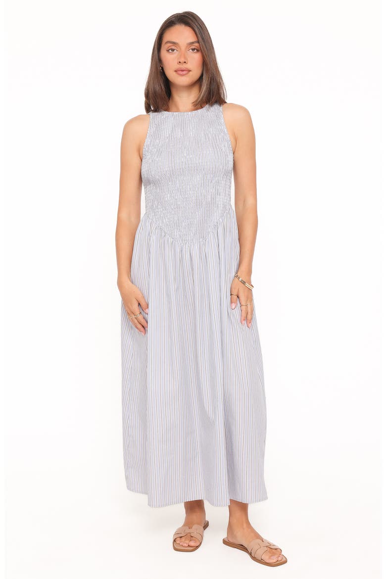 Tony Stripe Sleeveless Maxi Dress, Alternate, color, BROWN/ BLUE STRIPE