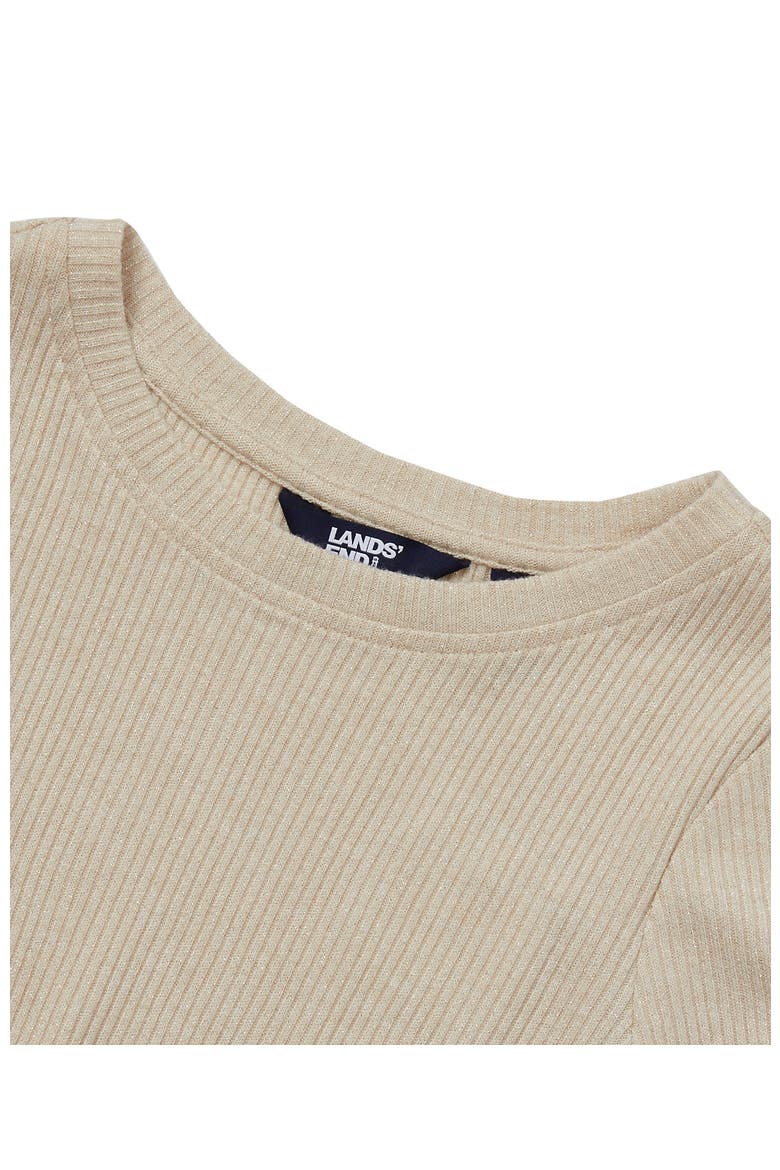 Girls Long Sleeve Sparkly Knit Top, Alternate, color, Beige