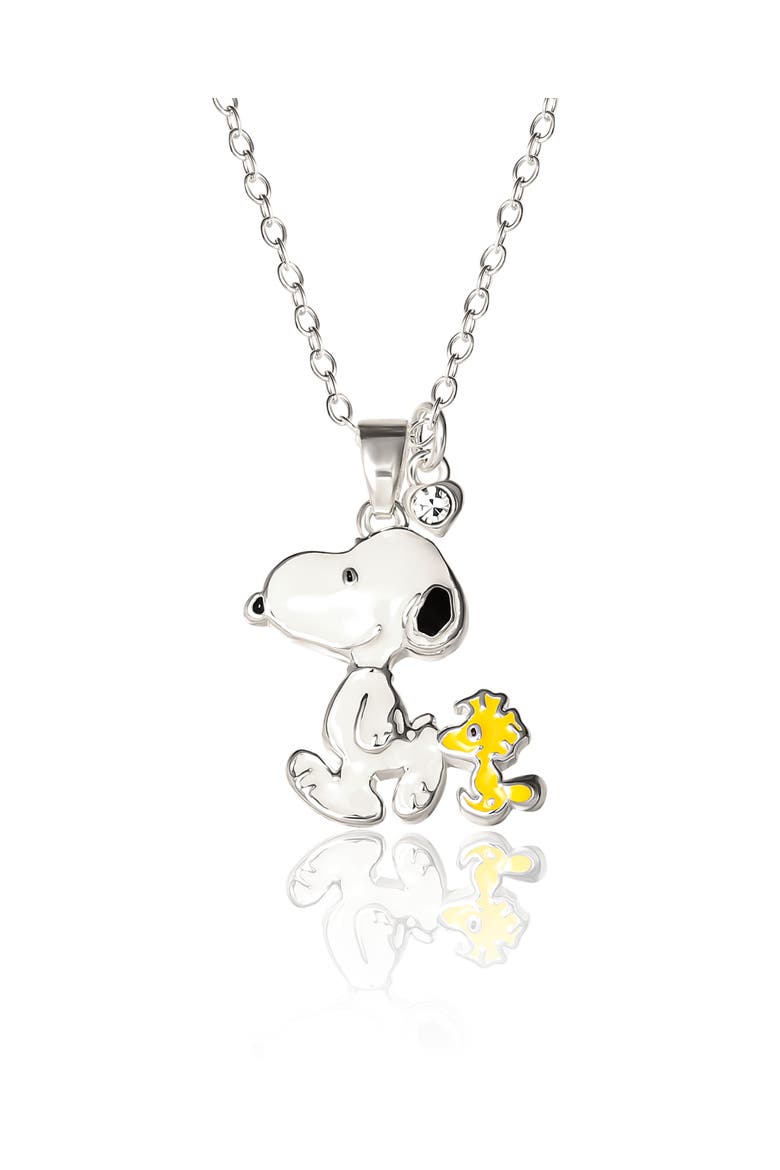 Snoopy and Woodstock 3D Pendant Necklace, Main, color, Silver