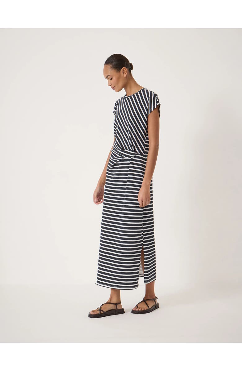 Hush Athena Twist Detail Jersey Dress, Alternate, color, Stripe Navy