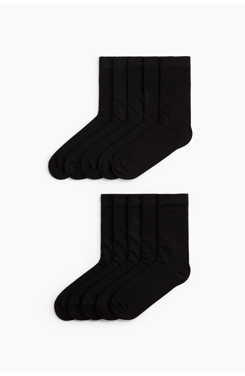 H&M 10-pack socks with lycra<sup>®</sup>, Main, color, Black