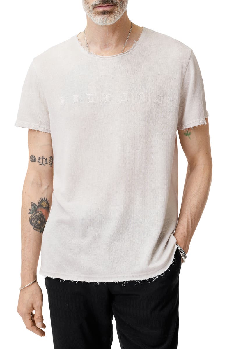 John Varvatos Freedom Raw Edge T-Shirt, Main, color, Salt
