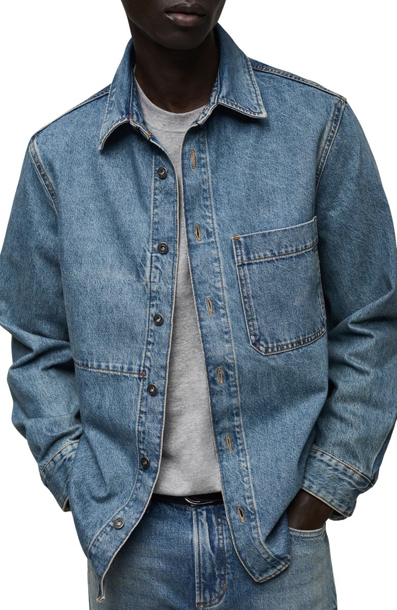MANGO Regular Fit Denim Overshirt, Main, color,