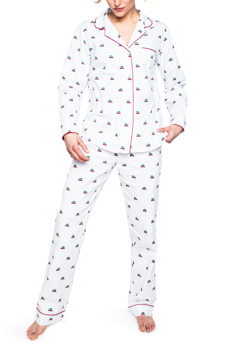 Holiday Journey Cotton Pajamas, Main, color, WHITE