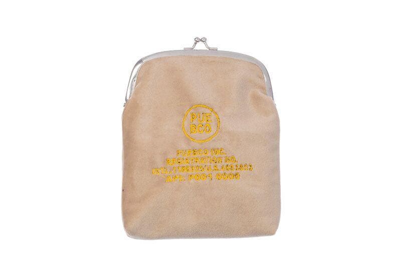 PUEBCO Velvet Frame Pouch, Main, color, Beige