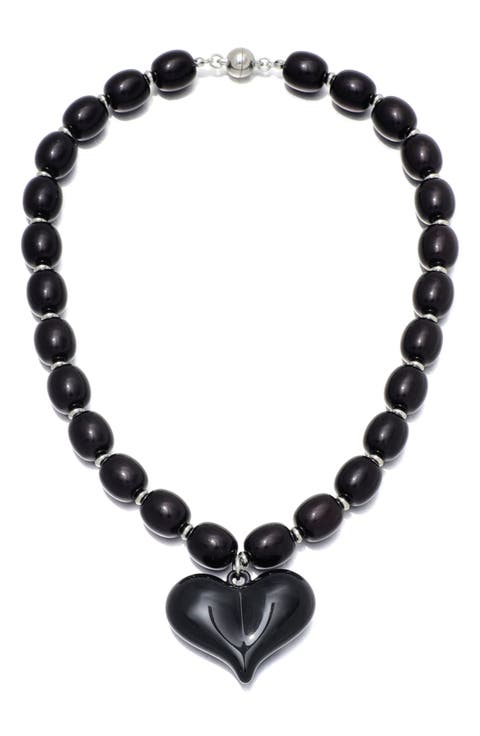Puffy Heart Beaded Necklace
