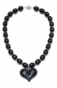 Puffy Heart Beaded Necklace