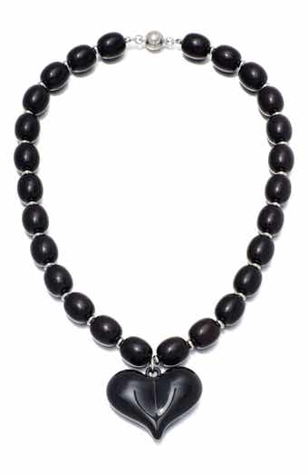 Puffy Heart Beaded Necklace