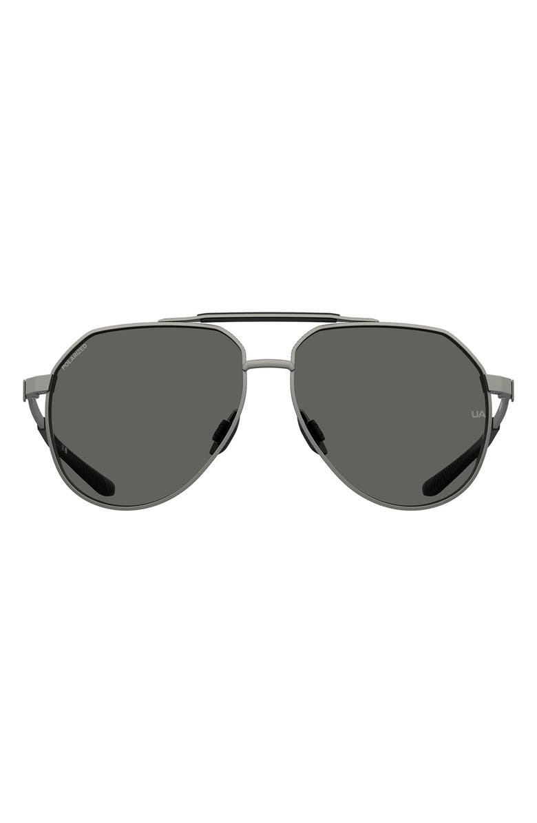 Under Armour Honcho Aviator Sunglasses, Main, color, Matte Dark Ruthenium Black