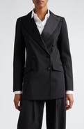Eleventy Double Breasted Satin Tuxedo Jacket